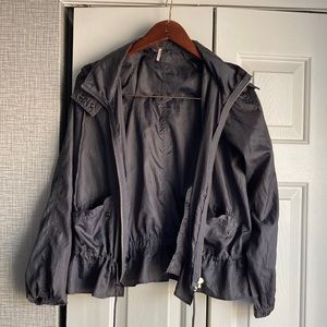 Free People gray parachute hoodie jacket